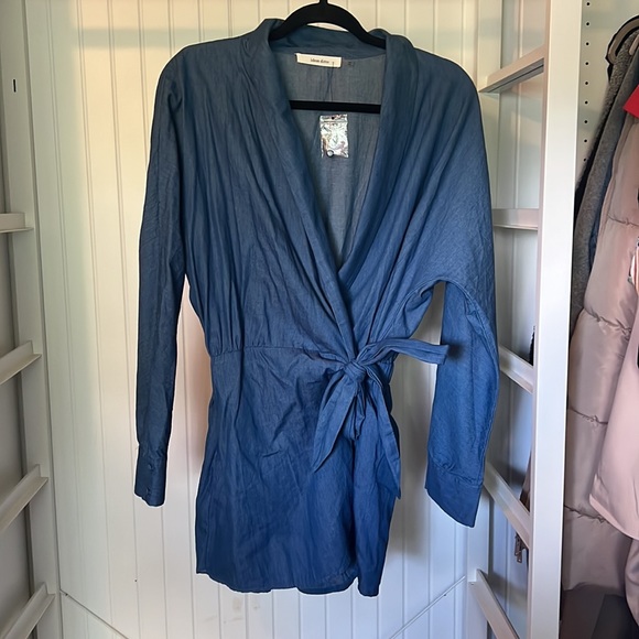 Blue Wrap Romper - Picture 1 of 2